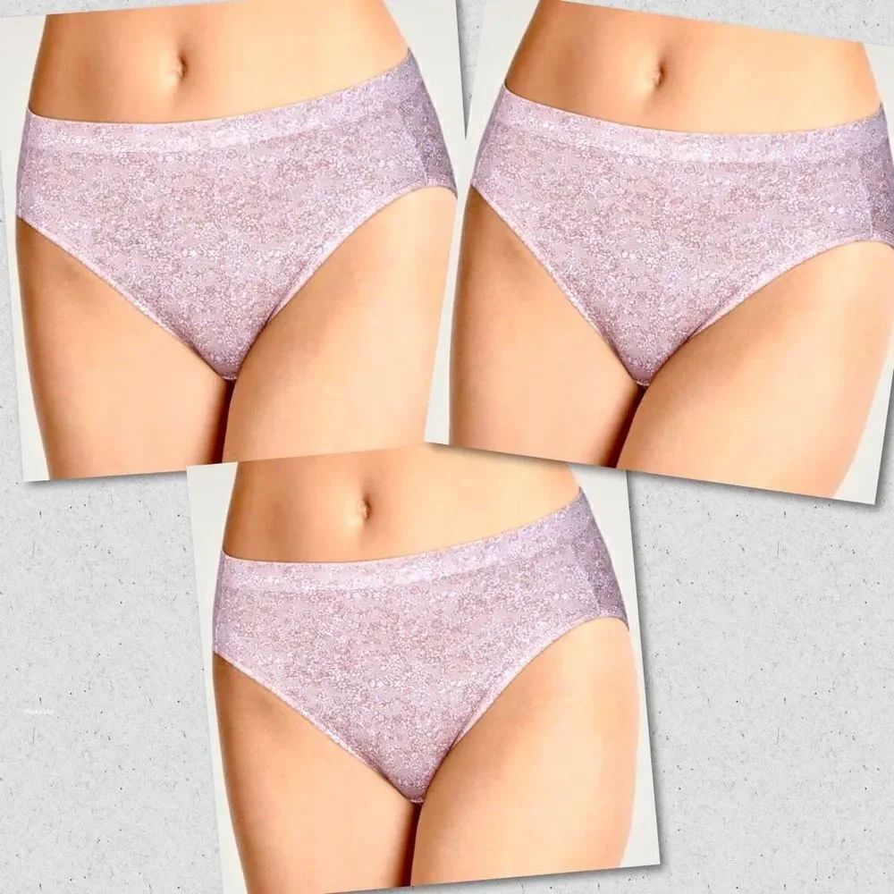 NWT Jockey Pack of 3 Sz 9 (2X) / XXL Pink Floral Cotton Stretch Hi Cut Panties